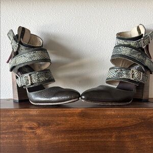 Freebird Olive green Heel with Chunky Block Heel